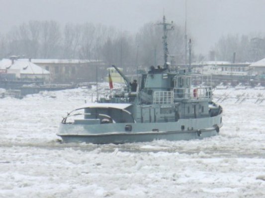 Dunărea a îngheţat, armata asigură transportul